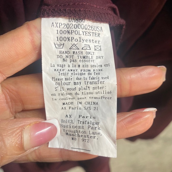 AX Paris Smocked High Neck Mini Dress Womens 8 Sophiticated Dark Academia Chic - Picture 5 of 6